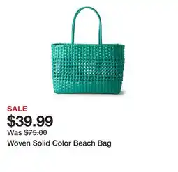 Belk Woven Solid Color Beach Bag offer