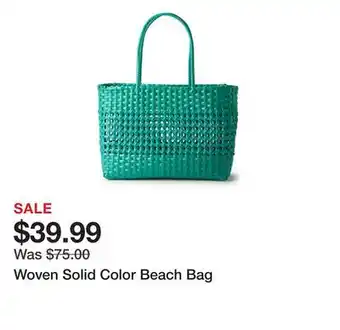 Belk Woven Solid Color Beach Bag offer