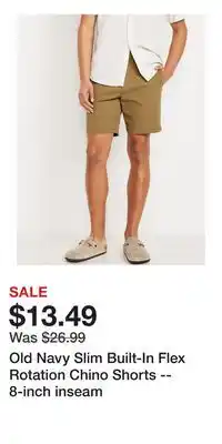 Old Navy Old Navy Slim Built-In Flex Rotation Chino Shorts -- 8-inch inseam offer