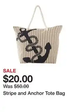 Belk Stripe and Anchor Tote Bag offer