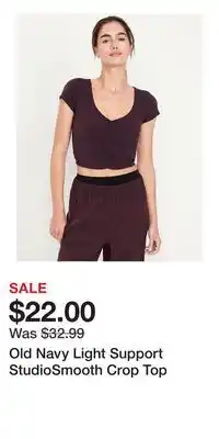 Old Navy Old Navy Light Support StudioSmooth Crop Top offer