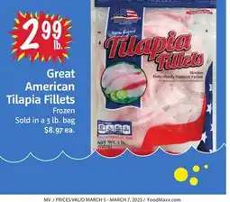 Foodmaxx Great American Tilapia Fillets offer