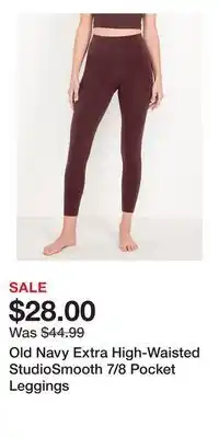 Old Navy Old Navy Extra High-Waisted StudioSmooth 7/8 Pocket Leggings offer