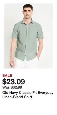 Old Navy Old Navy Classic Fit Everyday Linen-Blend Shirt offer