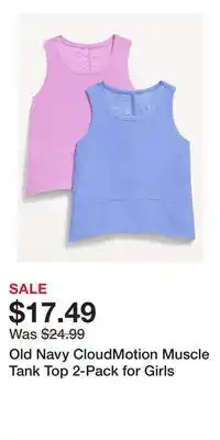 Old Navy Old Navy CloudMotion Muscle Tank Top 2-Pack for Girls offer