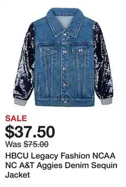 Belk HBCU Legacy Fashion NCAA NC A&T Aggies Denim Sequin Jacket offer