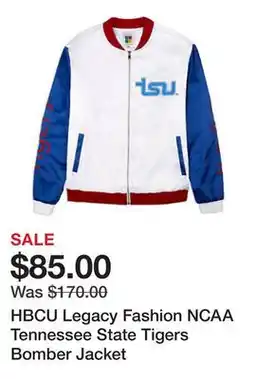 Belk HBCU Legacy Fashion NCAA Tennessee State Tigers Bomber Jacket offer