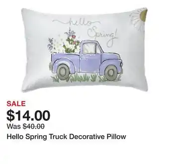 Belk Hello Spring Truck Decorative Pillow offer