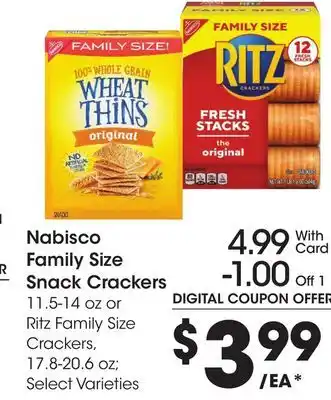 Ralphs Nabisco Family Size Snack Crackers offer