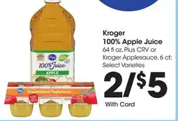 Ralphs Kroger 100% Apple Juice offer