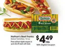 Ralphs Nathan's Beef Franks offer