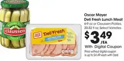 Ralphs Oscar Mayer Deli Fresh Lunch Meat offer