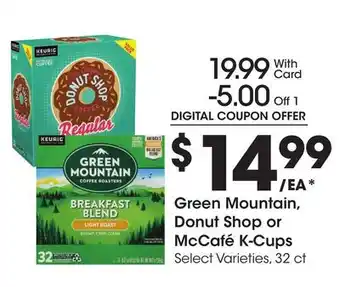 Ralphs Green Mountain, Donut Shop or McCafé K-Cups offer