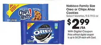 Ralphs Nabisco Family Size Oreo or Chips Ahoy Cookies offer