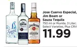 Food 4 Less Jose Cuervo Especial, Jim Beam or Sauza Tequila offer