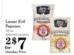 Pavilions Lesser Evil Popcorn offer