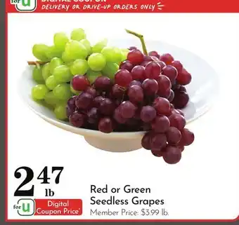 Pavilions Red or Green Seedless Grapes offer