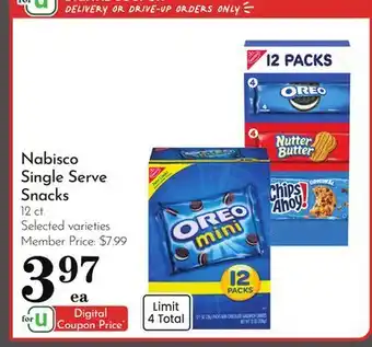 Pavilions Nabisco Single Serve Snacks offer