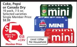 Vons Coke, Pepsi or Canada Dry offer