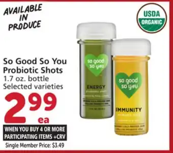 Vons So Good So You Probiotic Shots offer