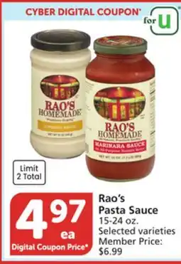 Vons Rao's Pasta Sauce offer