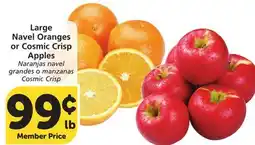 Vons Large Navel Oranges or Cosmic Crisp Apples offer