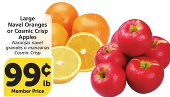 Vons Large Navel Oranges or Cosmic Crisp Apples offer