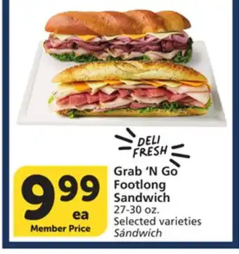 Vons Grab'N Go Footlong Sandwich offer