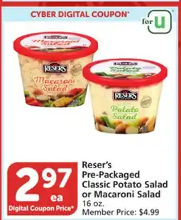 Vons Reser's Pre-Packaged Classic Potato Salad or Macaroni Salad offer