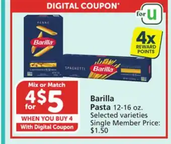 Vons Barilla Pasta offer