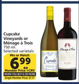 Vons Cupcake Vineyards or Ménage à Trois offer