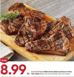 Stater Bros USDA Choice Beef Loin Bone-In New York Steak offer