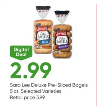 Stater Bros Sara Lee Deluxe Pre-Sliced Bagels offer