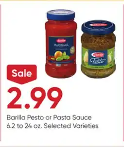 Stater Bros Barilla Pesto or Pasta Sauce offer