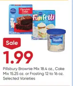 Stater Bros Pillsbury Brownie Mix 18.4 oz., Cake Mix 15.25 oz. or Frosting 12 to 16 oz offer