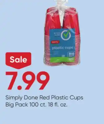 Stater Bros Simply Done Red Plastic Cups Big Pack offer