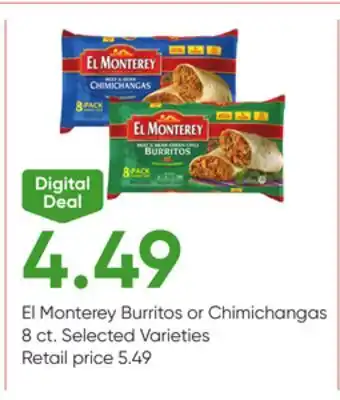 Stater Bros El Monterey Burritos or Chimichangas offer