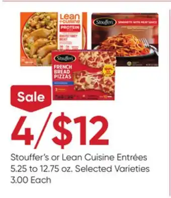 Stater Bros Stouffer's or Lean Cuisine Entrées offer