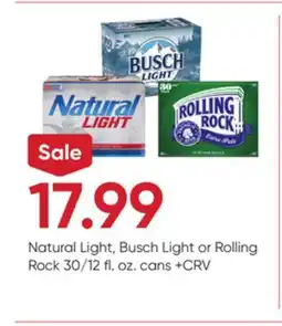 Stater Bros Natural Light, Busch Light or Rolling Rock offer