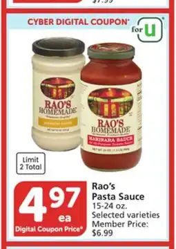 Albertsons Rao's Pasta Sauce offer