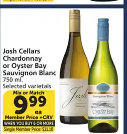 Albertsons Josh Cellars Chardonnay or Oyster Bay Sauvignon Blanc offer