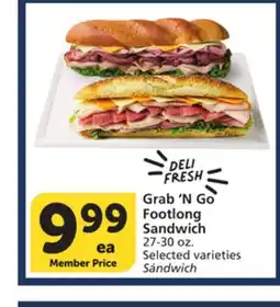 Albertsons Grab'N Go Footlong Sandwich offer