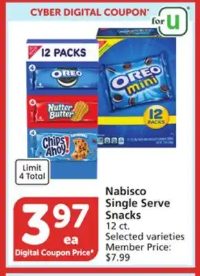 Albertsons Nabisco Single Serve Snacks offer