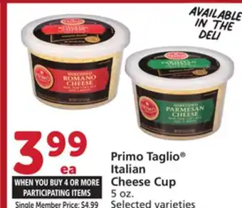 Albertsons Primo Taglio Italian Cheese Cup offer