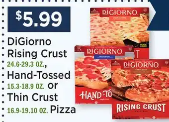 Heinen's DiGiorno Rising Crust 24.6-29.3 OZ., Hand-Tossed 15.3-18.9 OZ. or Thin Crust 16.9-19.10 OZ. Pizza offer