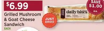 Heinen's Daily Bites Grilled Mushroom & Goat Cheese Sandwich offer