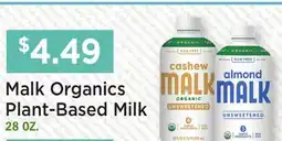 Heinen's Malk Organics Plant-Based Milk offer