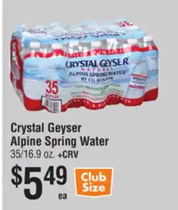 Smart & Final Crystal Geyser Alpine Spring Water offer