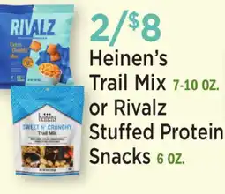 Heinen's Heinen's Trail Mix 7-10 OZ. or Rivalz Stuffed Protein Snacks 6 OZ offer