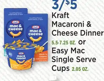 Heinen's Kraft Macaroni & Cheese Dinner 5.5-7.25 OZ. or Easy Mac Single Serve Cups 2.05 OZ offer